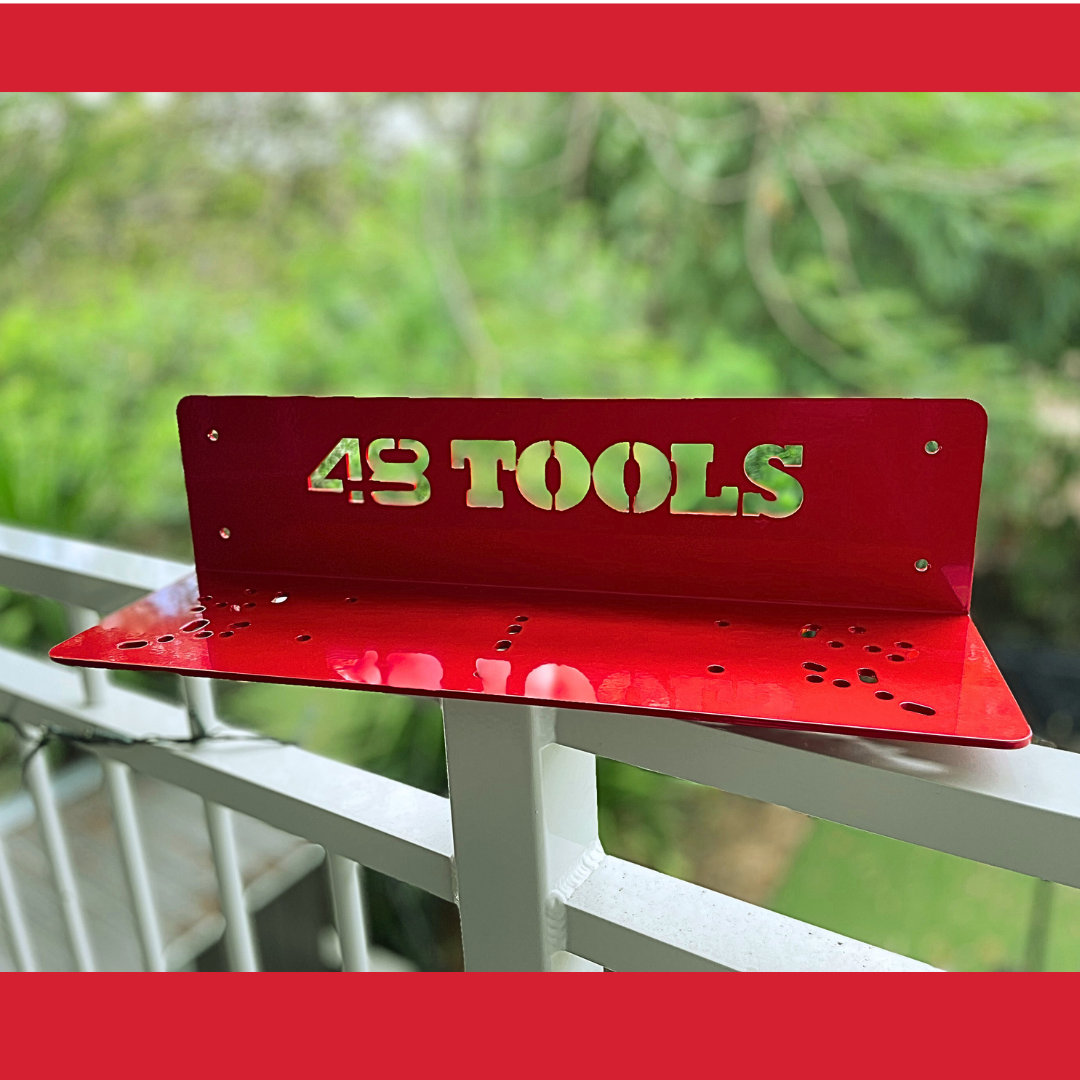 48 Tools red aluminium battery holder bracket